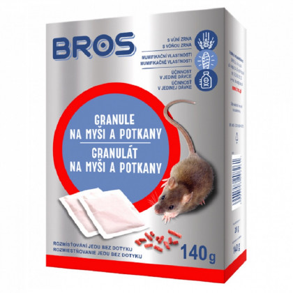 Granule na myši a potkany - Bros - ochrana proti hlodavcům - 7 x 20 g