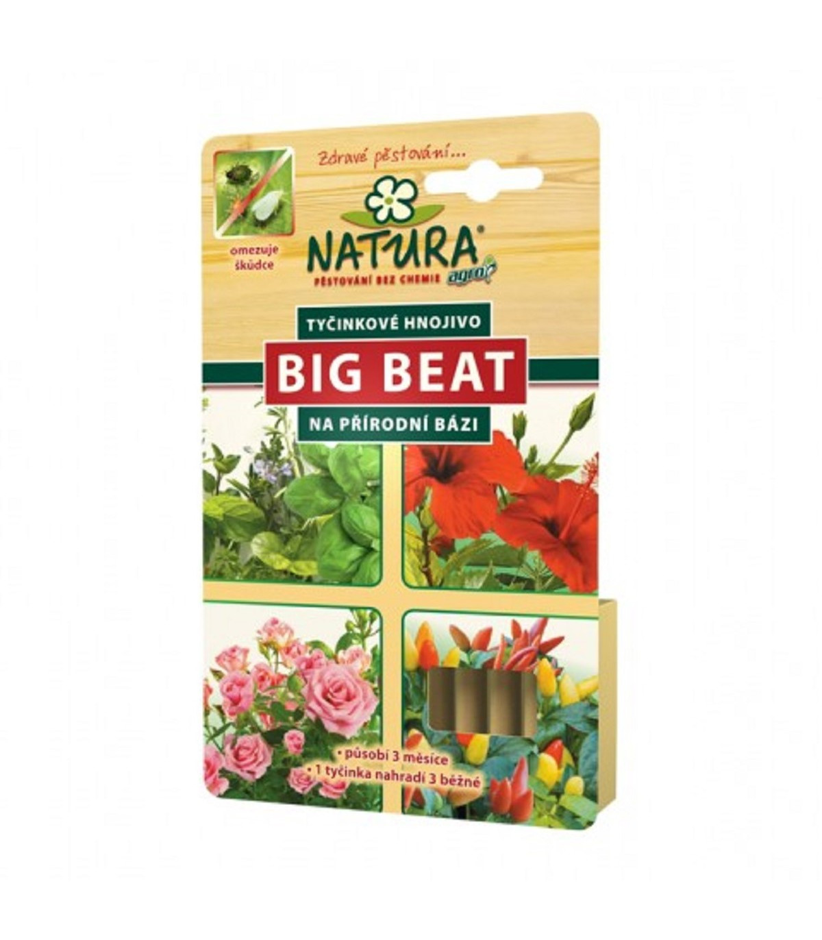 Hnojivo Big Beat - Natura - přírodní tyčinkové hnojivo - 12 ks