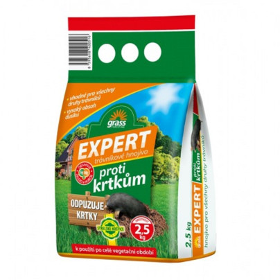 Hnojivo na trávník proti krtkům Expert - Forestina - granulované hnojivo - 2,5 kg